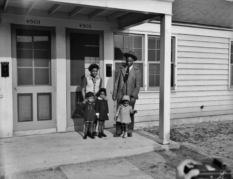 #12 An African-American family recently moved into the Sojourner Truth homes for War workers, Detroit, Michigan, 1942.