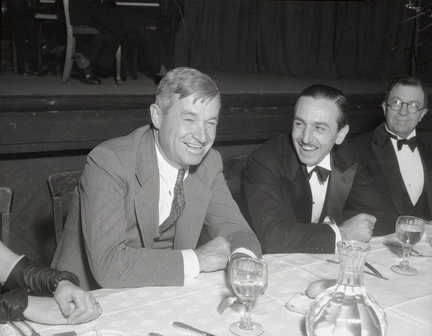 Will Rogers and Walt Disney at the party given in honor of Disney, creator of Mickey Mouse and Silly Symphonies, by the Writer’s Club.