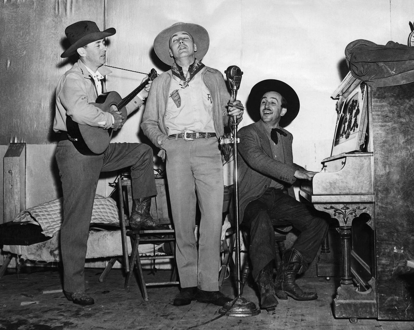 Walt Disney and Men Playing Instruments