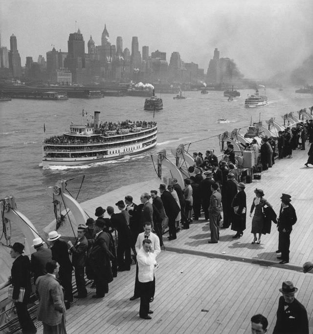 #14 Arrival in New York on the Normandie 1, 1935.