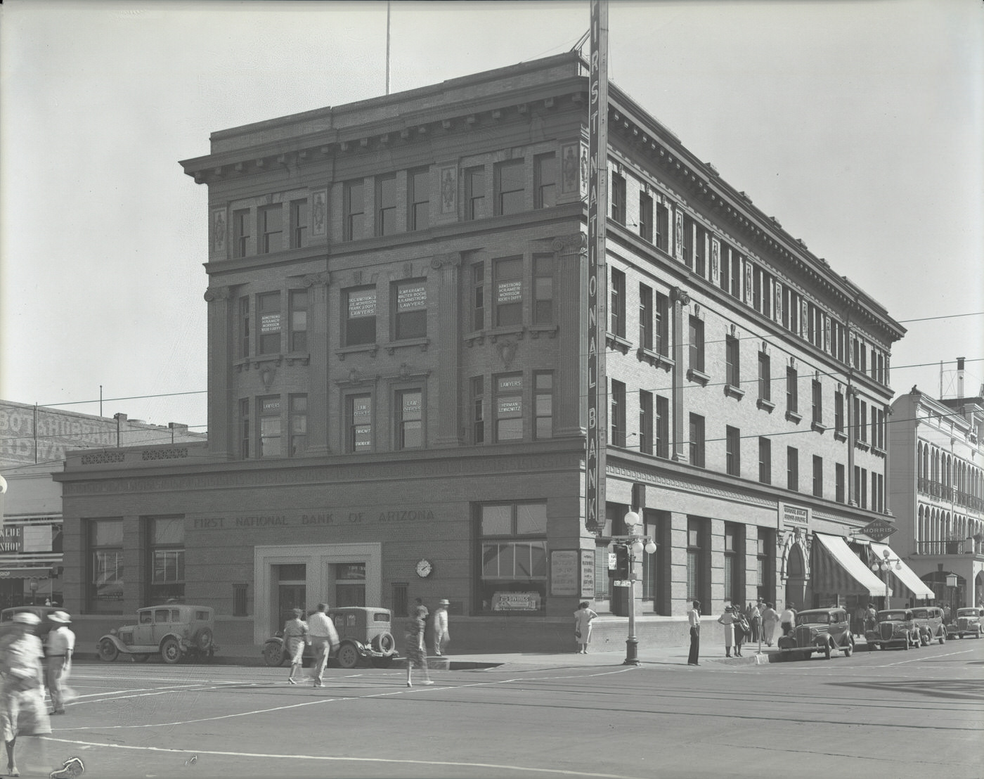 #60 First National Bank Building Exterior, 1930s. This bank was located at Central Ave. and Washington St. in Phoenix.