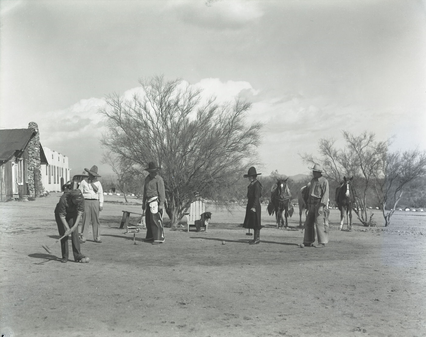 #80 Rancho del Sol Guests Playing Croquet, 1930s