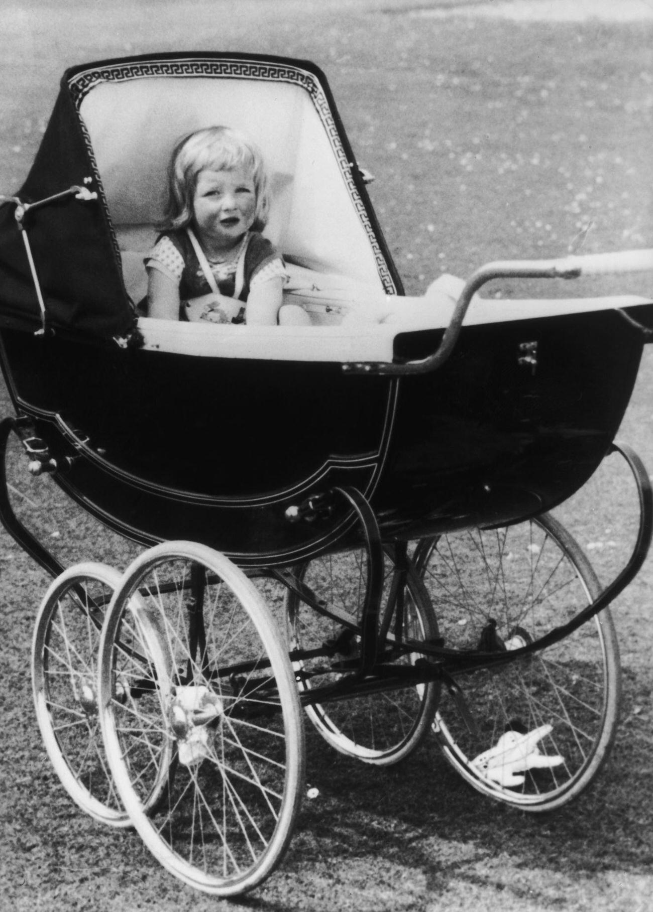 #16 A young Lady Diana Spencer in her pram at Park House, Sandringham in Norfolk, 1963