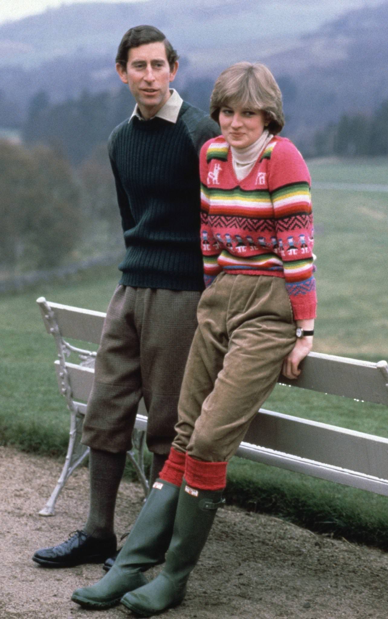 #39 Prince Charles and his fiancee Lady Diana Spencer seen here on the estate at Craigowen Lodge.