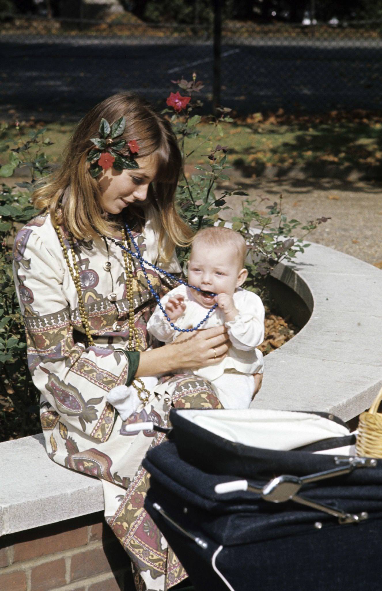 #3 Jane Birkin And John Crittle dressed in hippie fashion, 1967