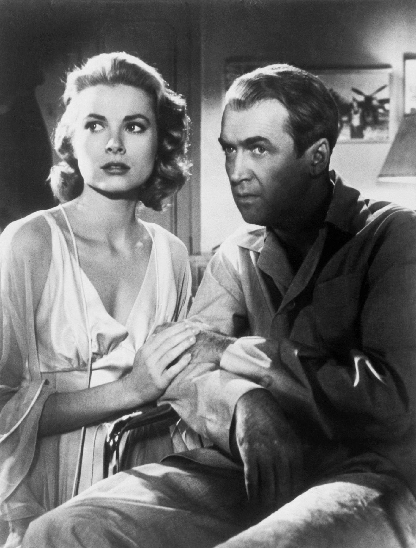 Grace Kelly and James Stewart in a scene from the movie “Rear Window” 1954