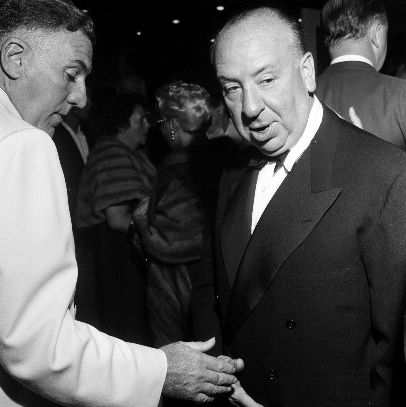 Alfred Hitchcock attends the premier of “Rear Window” in Los Angeles