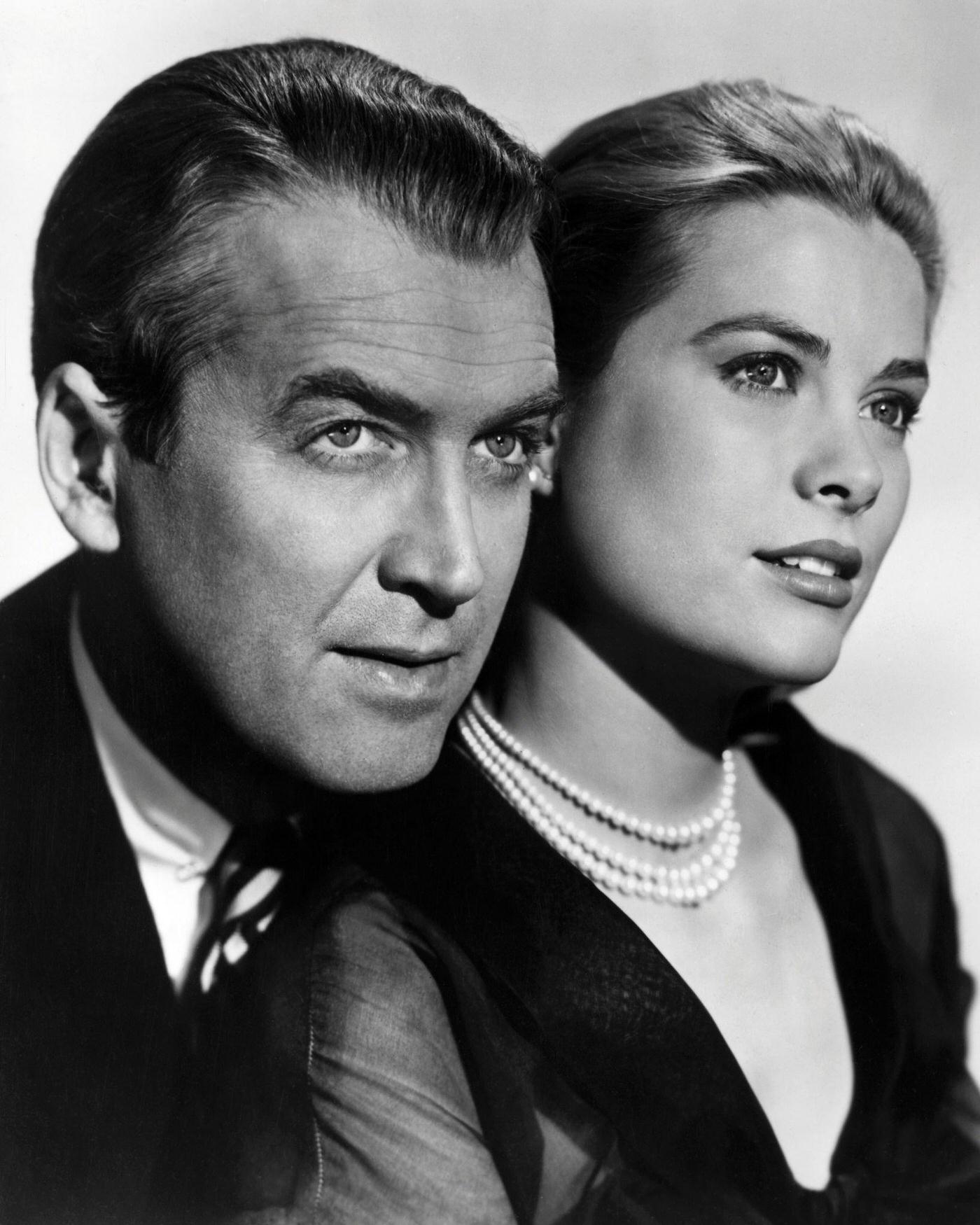 James Stewart and Grace Kelly in a promotional portrait for ‘Rear Window’, 1954
