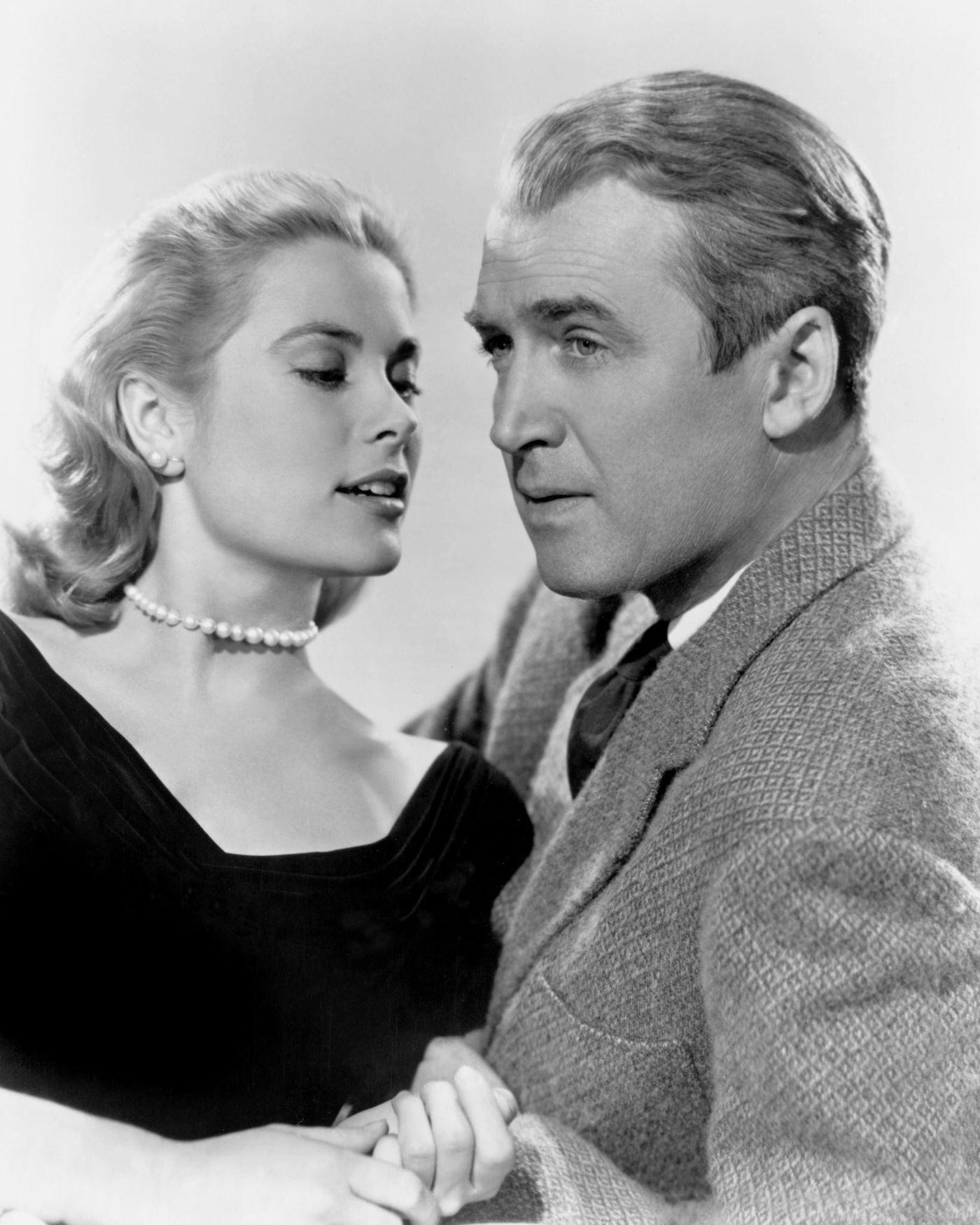 James Stewart and Grace Kelly in a promotional portrait for ‘Rear Window’, 1954