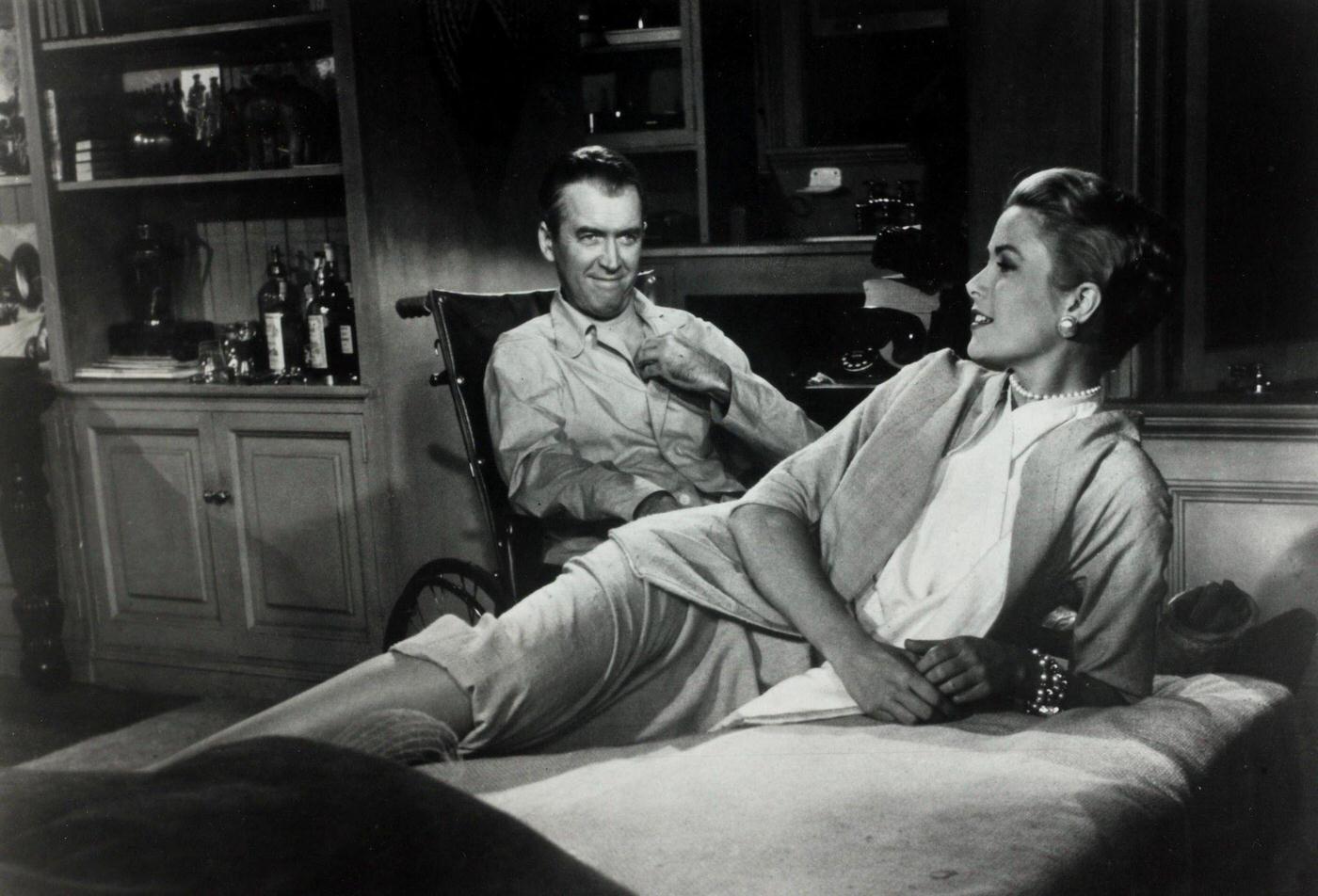 Grace Kelly with James Stewart in “Rear Window”.