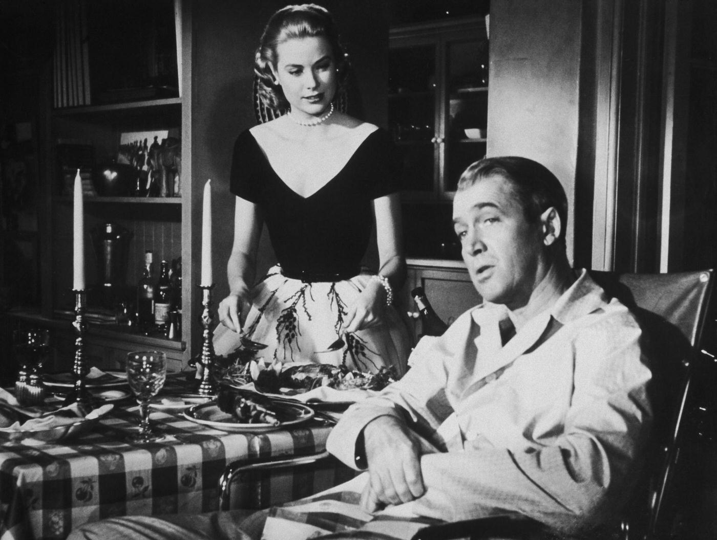James Stewart and Grace Kelly in ‘Rear Window’, 1954