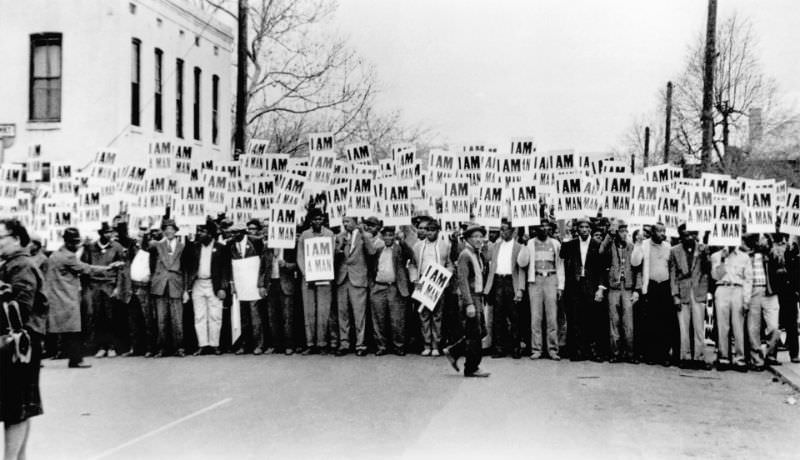 #21 I Am a Man sanitation workers strike, Memphis, Tennessee, 1968.