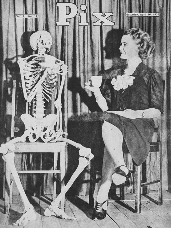 #7  Humorous Photos of Skeleton having Fun from Pix Magazine 1938 #7 Funny