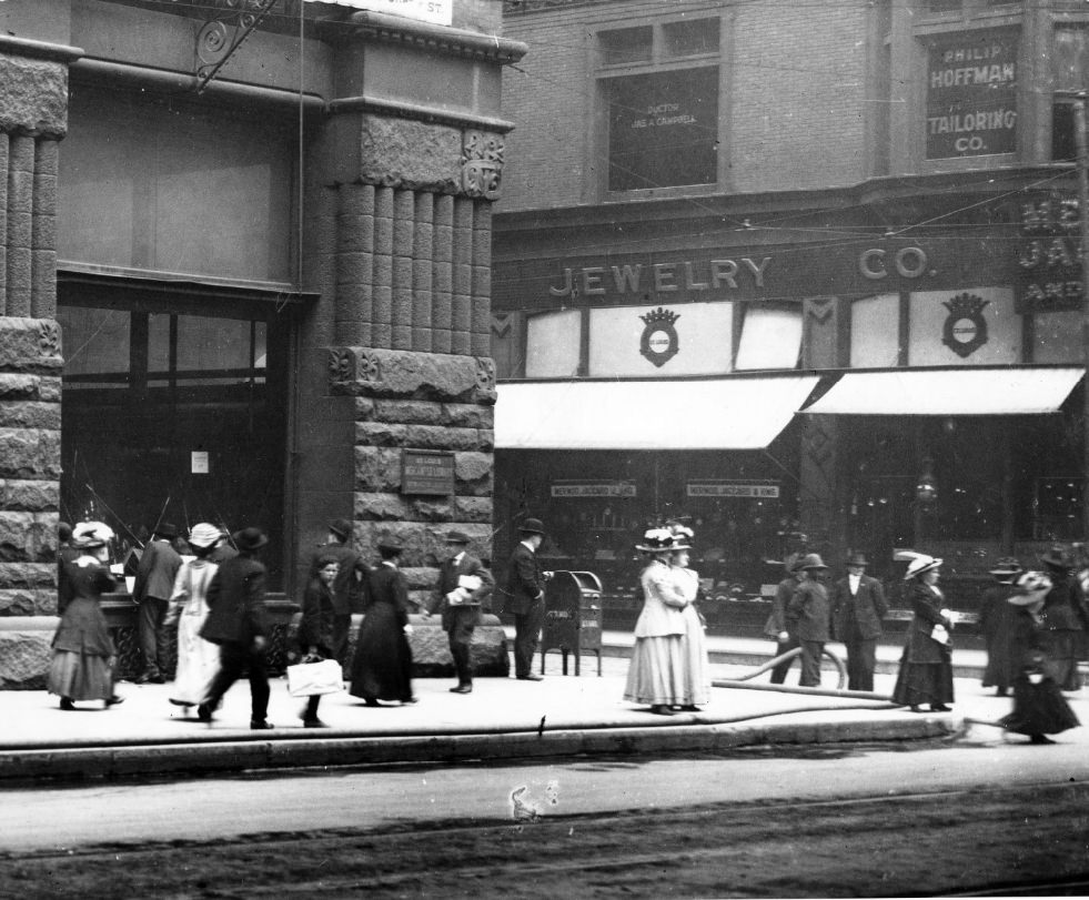 #106 Saint Louis Mercantile Library building in downtown St. Louis at Broadway and Locust Streets, 1900