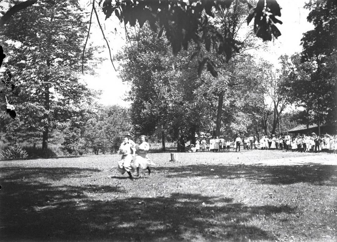 #130 Children Running Through a Park.1900