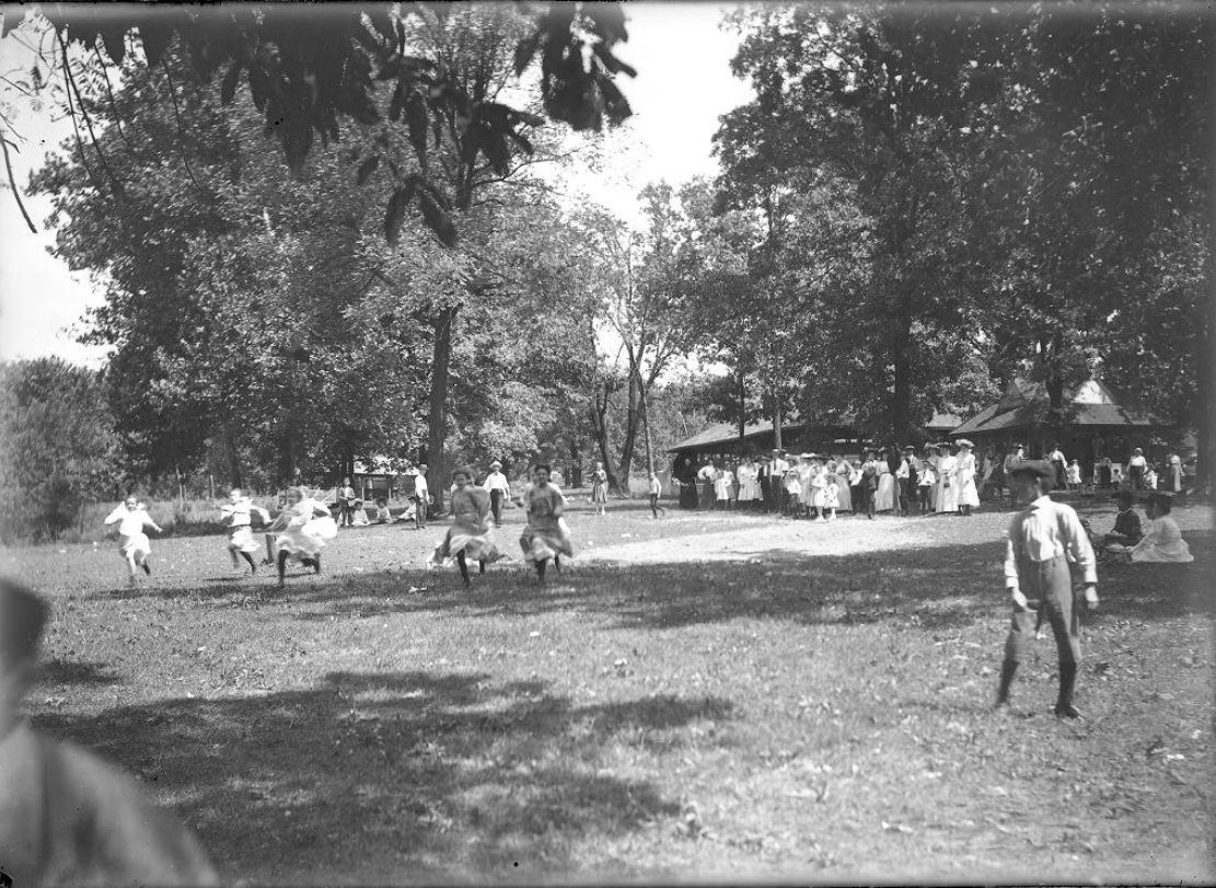 #139 Children Racing Through a Park, 1900