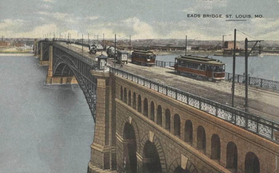 #162 The Eads Bridge looking from St. Louis towards the Illinois side, 1900