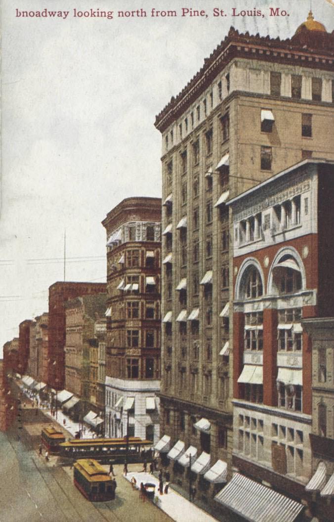 #195 Broadway looking north from Pine, St. Louis, 1905