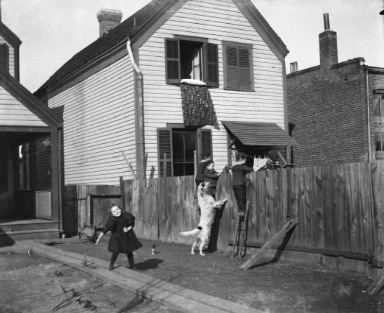 #232 Dubach children and Spot, 1900