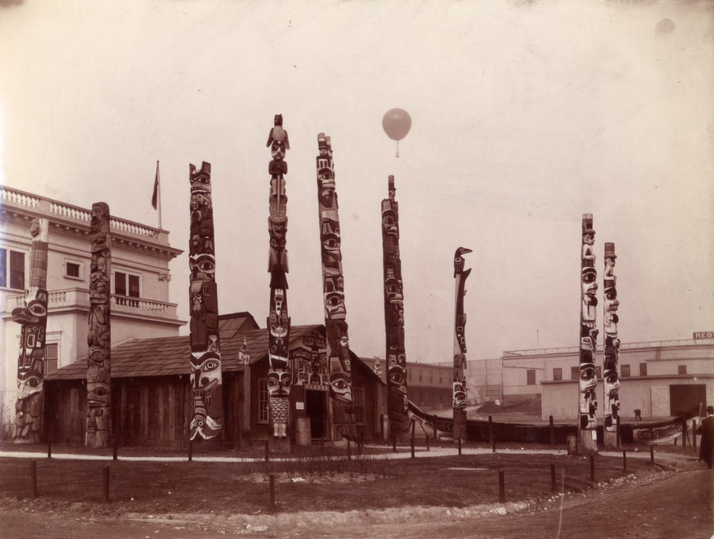 #50 The totem poles around the Alaska house at the 1904 World’s Fair in St. Louis.