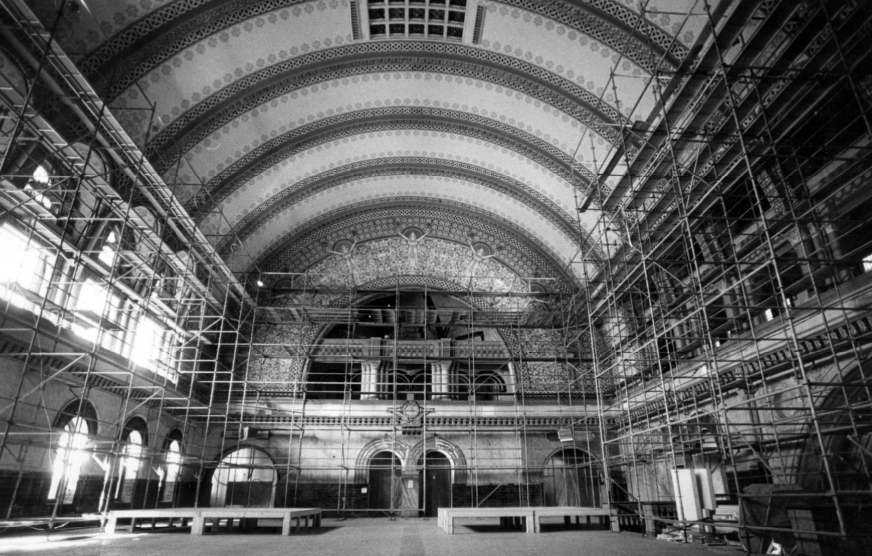 #185 Workers remodel the lobby inside the terminal at Union Station, 1925