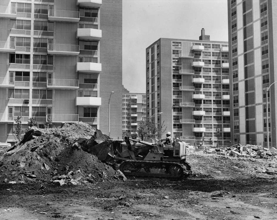 #127 Plaza Apartments – Shopping center construction, 1981