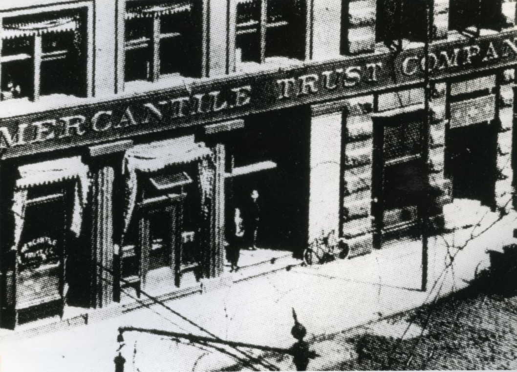 #21 Original Mercantile Trust Company location on the southeast corner of Eighth and Locust streets, St. Louis, Missouri, 1980