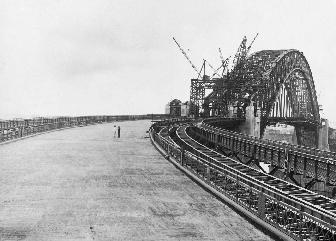 #35 The northern approach to the newly completed Sydney Harbor Bridge, 1931.