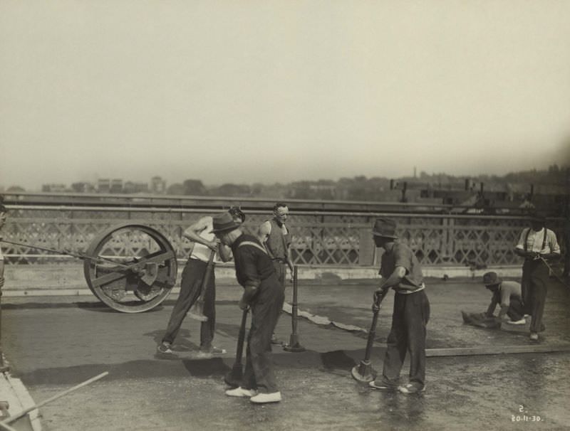 #8 Laying Sheet Asphalt on Roadway, November 20, 1930