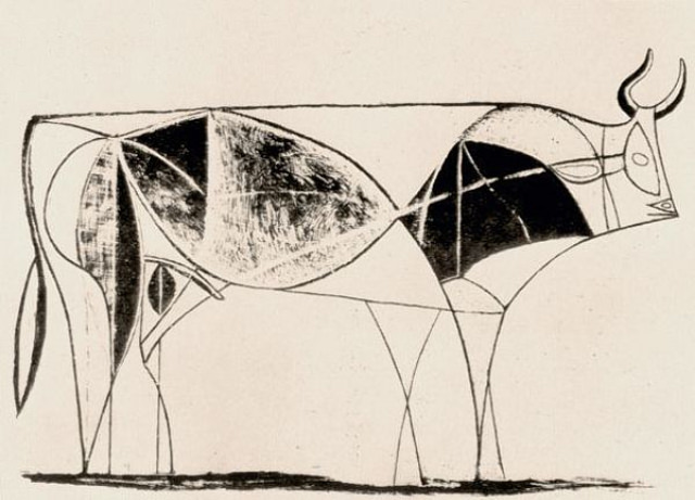 #8 Plate 8: Plate 8 continues the reduction and simplification of the image into line with another reconfiguration of the head, legs and tail.