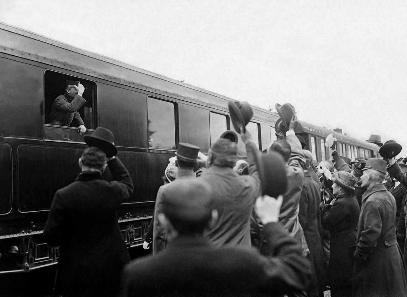 Charles I of Austria, King of Hungary and King of Bohemia – after his failed putsch Charles leaving the Hungarian town Szombathely by train