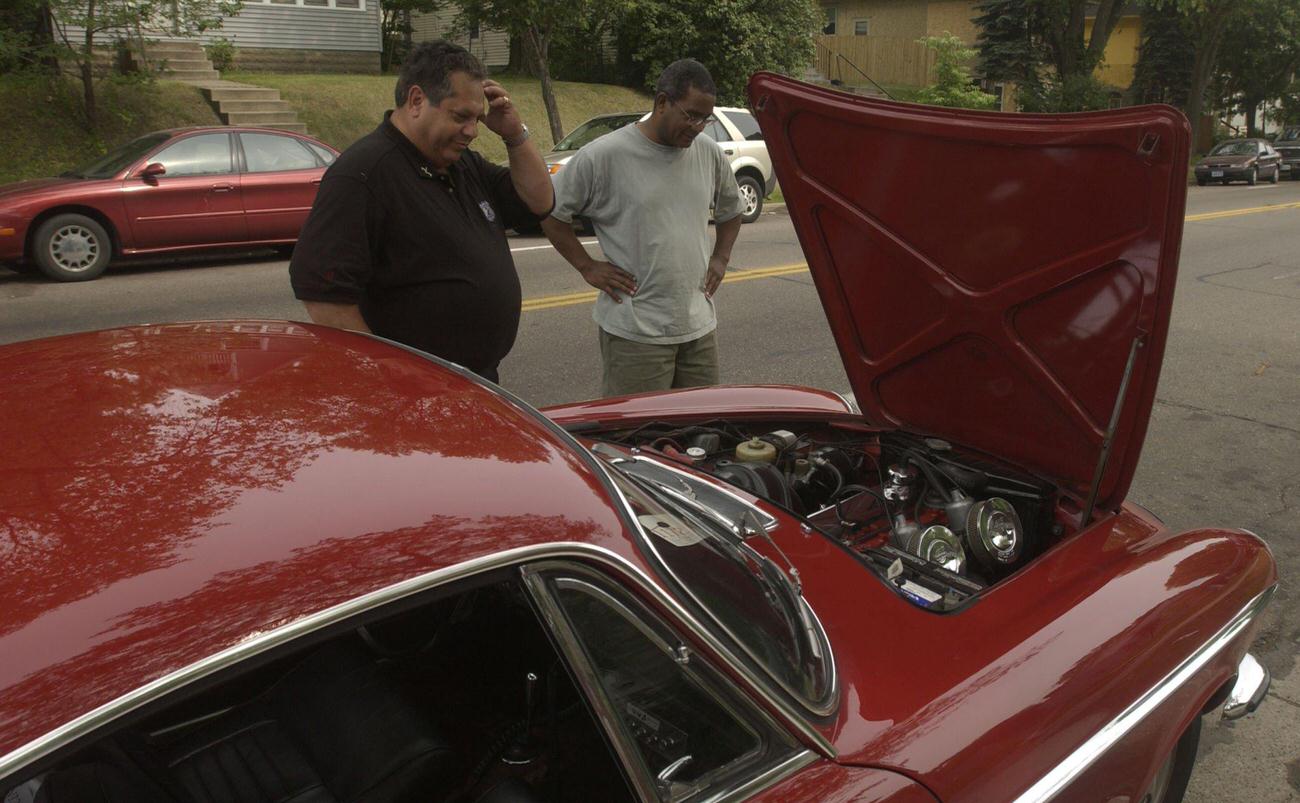 Irv’s cherry in his 1966 Volvo P1800.