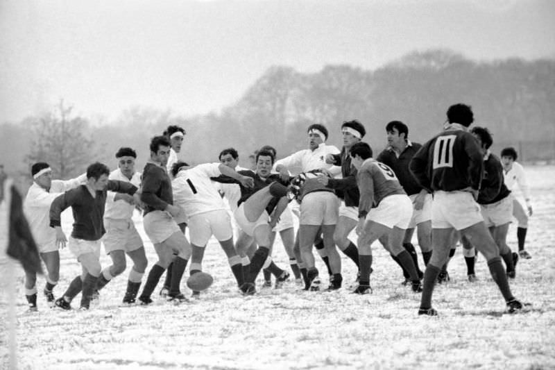 #37 Rugby in the snow, 1969.