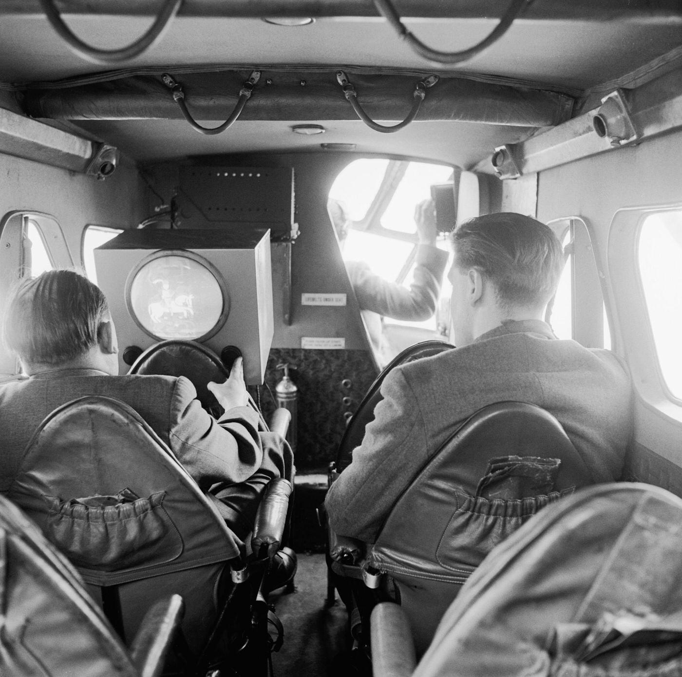 #57 Arthur Parkes, a television engineer, proves that aircraft can receive television transmissions up to a height of 12,000 feet, confounding the British Broadcasting Corporation in 1955.