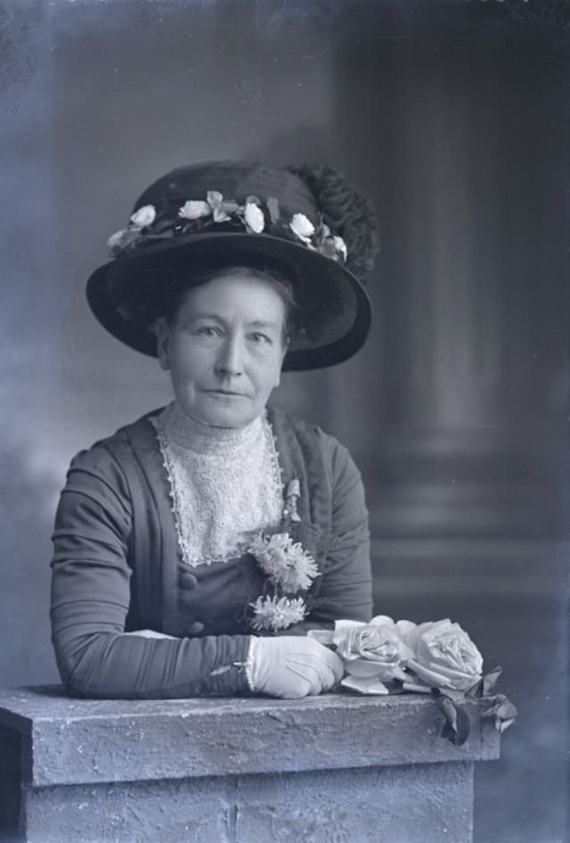 #131 Miss Biddulph poses for a portrait on September 2, 1912