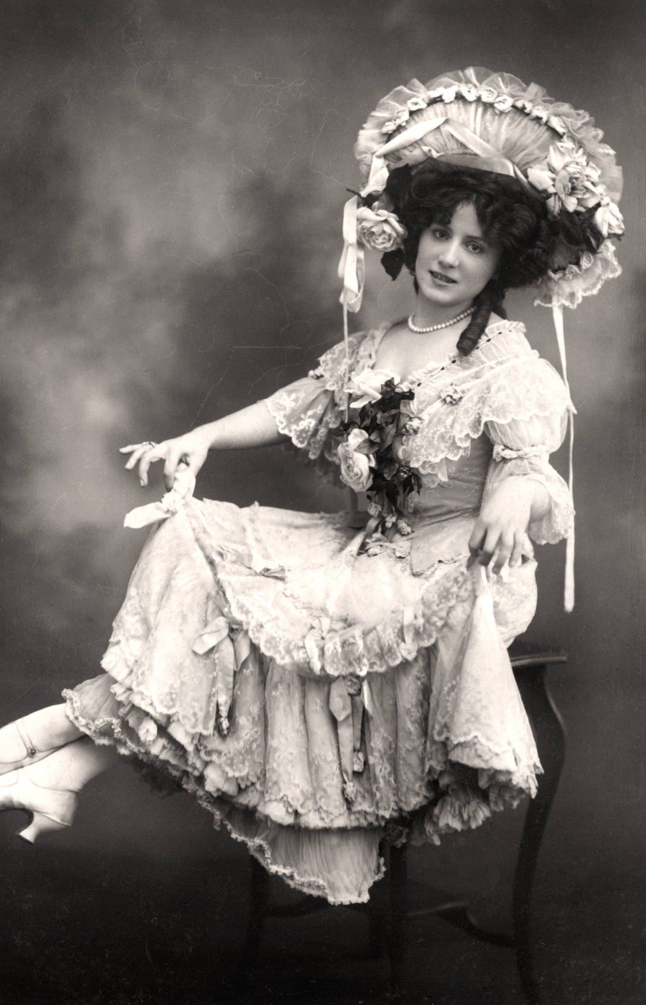 #81 Fanny Dango poses for a portrait in the early 1900s