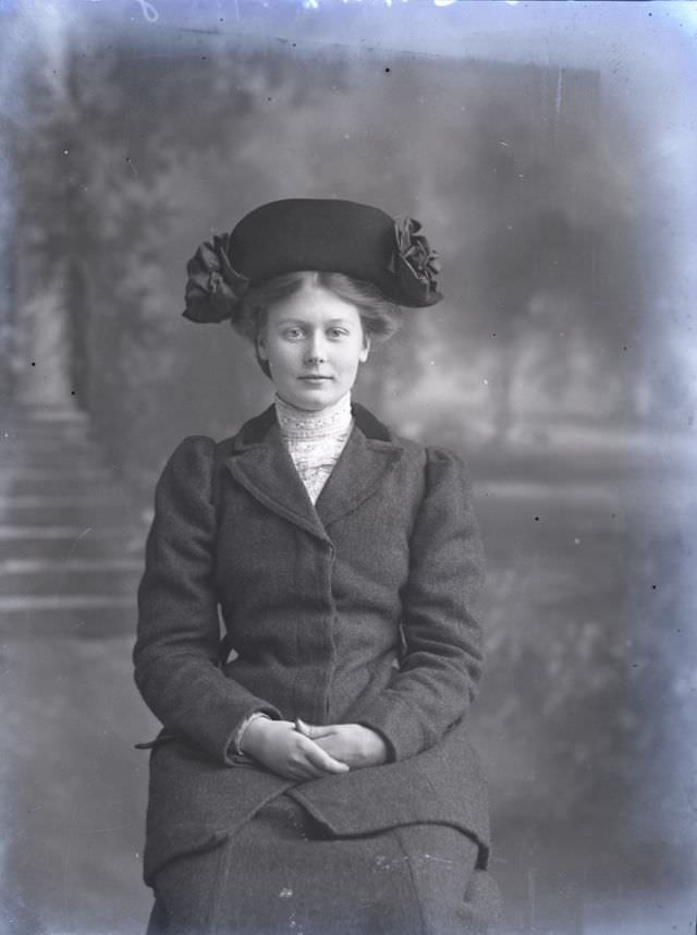 #106 Miss Pringle poses for a portrait on January 11, 1907