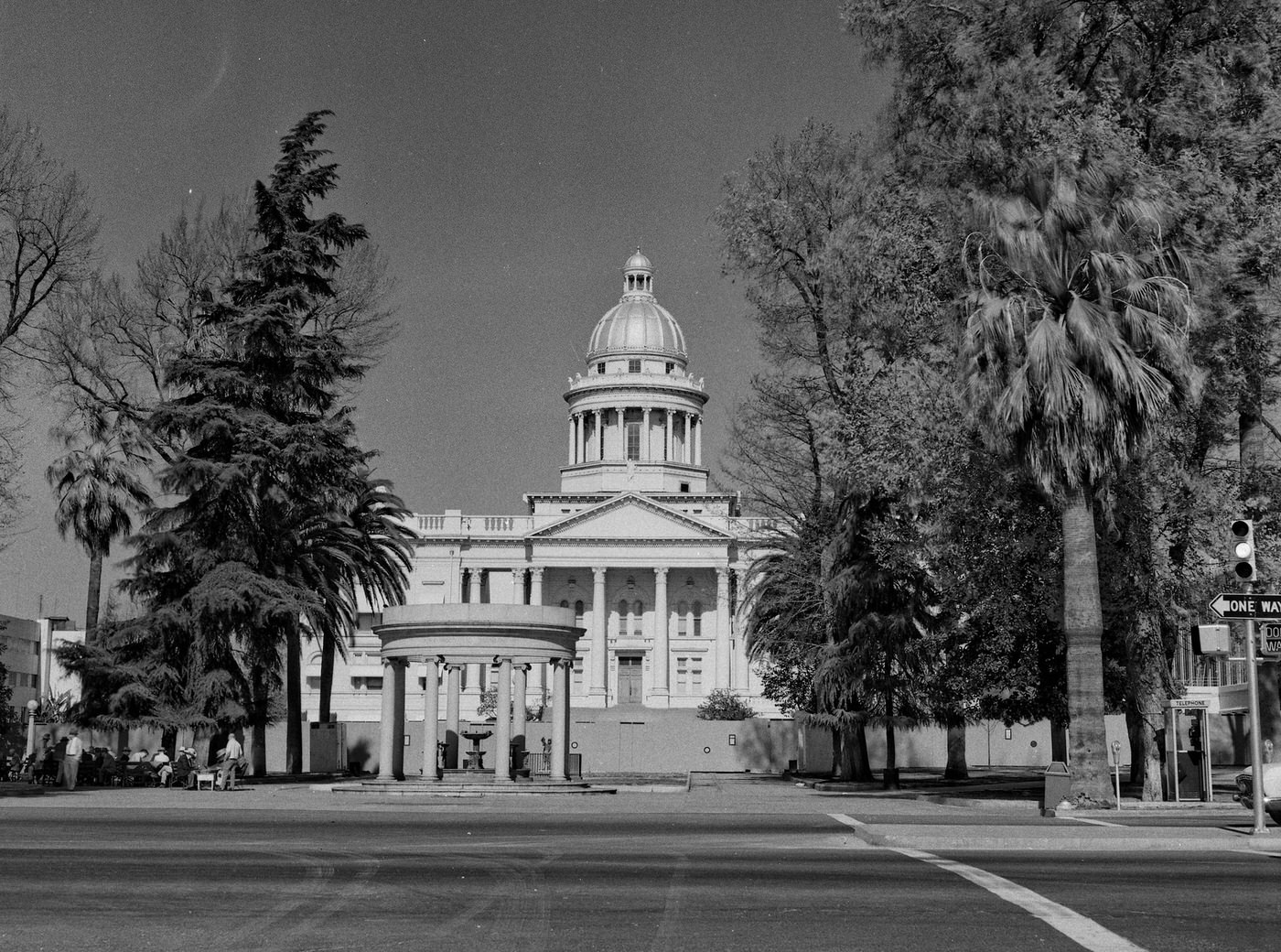 #51 Last days of the old Fresno County Courthouse. The demolition contractor’s fence is up and the tear down is ready to begin. As viewed from Van Ness Avenue.
