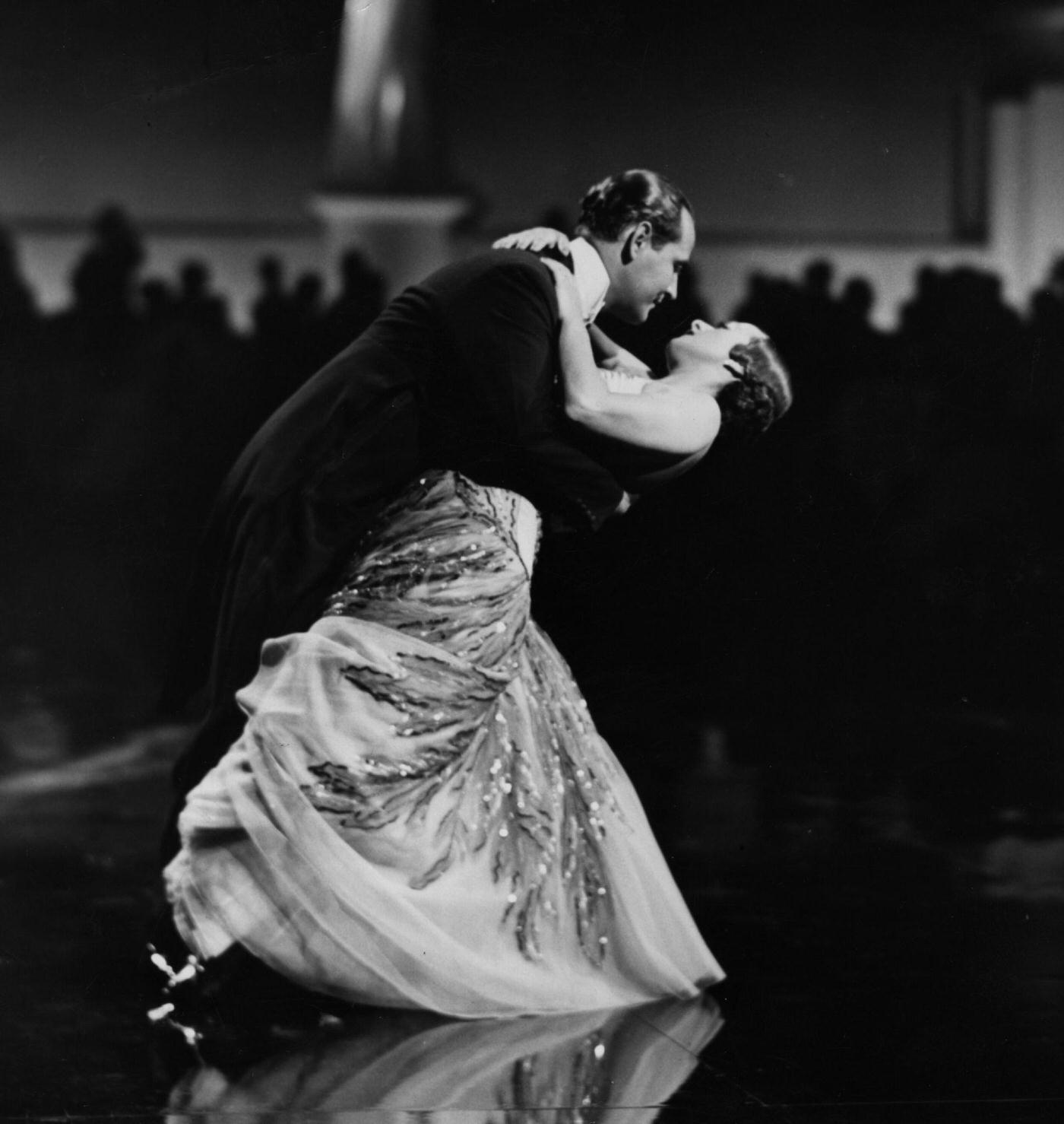 Cabaret dancing duo Veloz and Yolanda perform the tango in a scene from the film ‘The Pride Of The Yankees, 1942