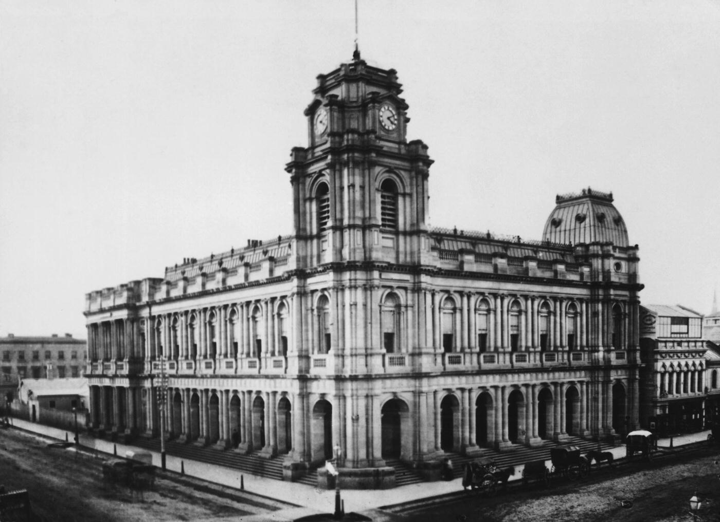 #37 The Melbourne General Post Office on the corner of Elizabeth Street and Bourke Street, Melbourne, 1880