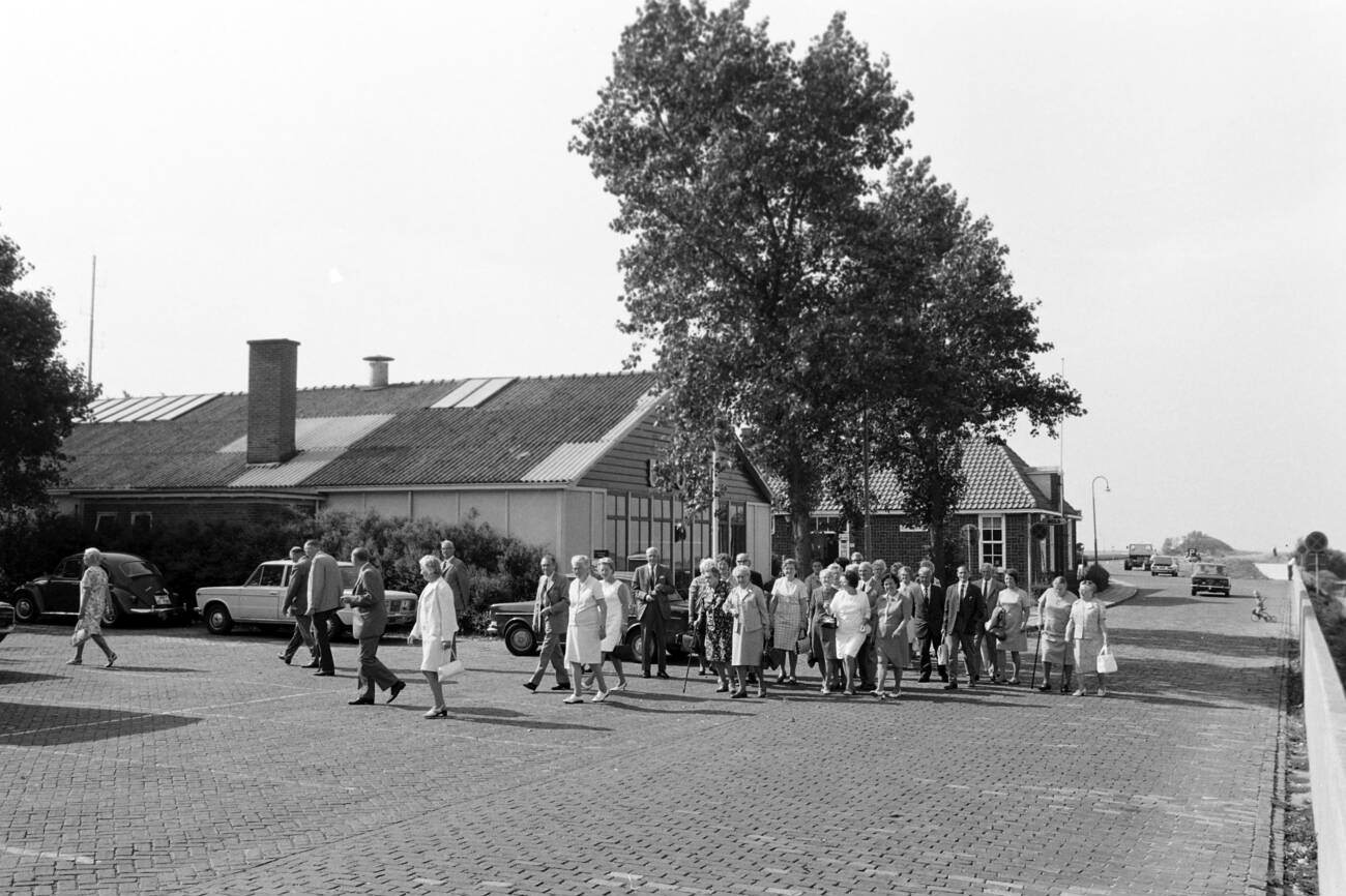 #108 Tourists arriving in Lelystad, The Netherlands in 1971.
