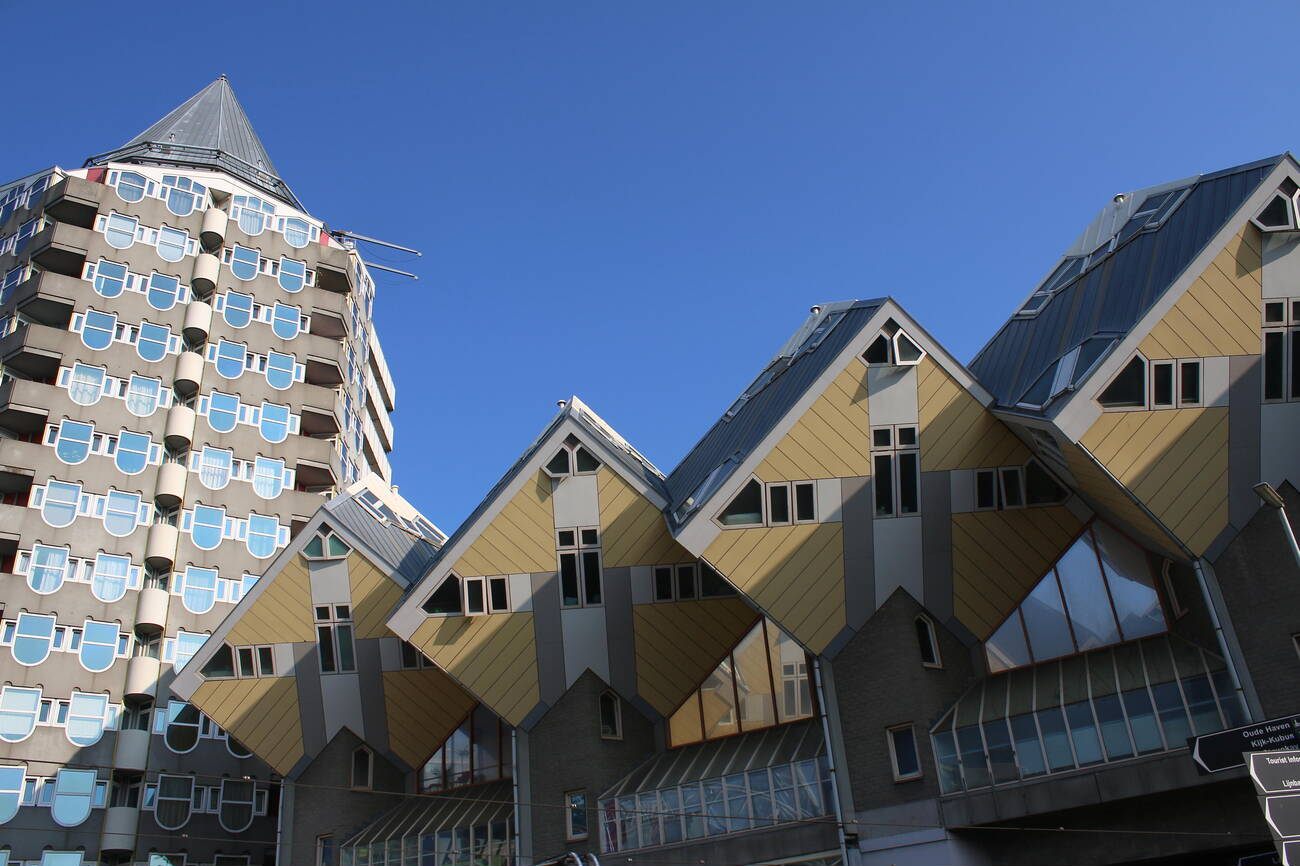#29 Kubuswoningen or Cube Houses from the 1970s in Rotterdam, The Netherlands, designed by Dutch architect Piet Blom.