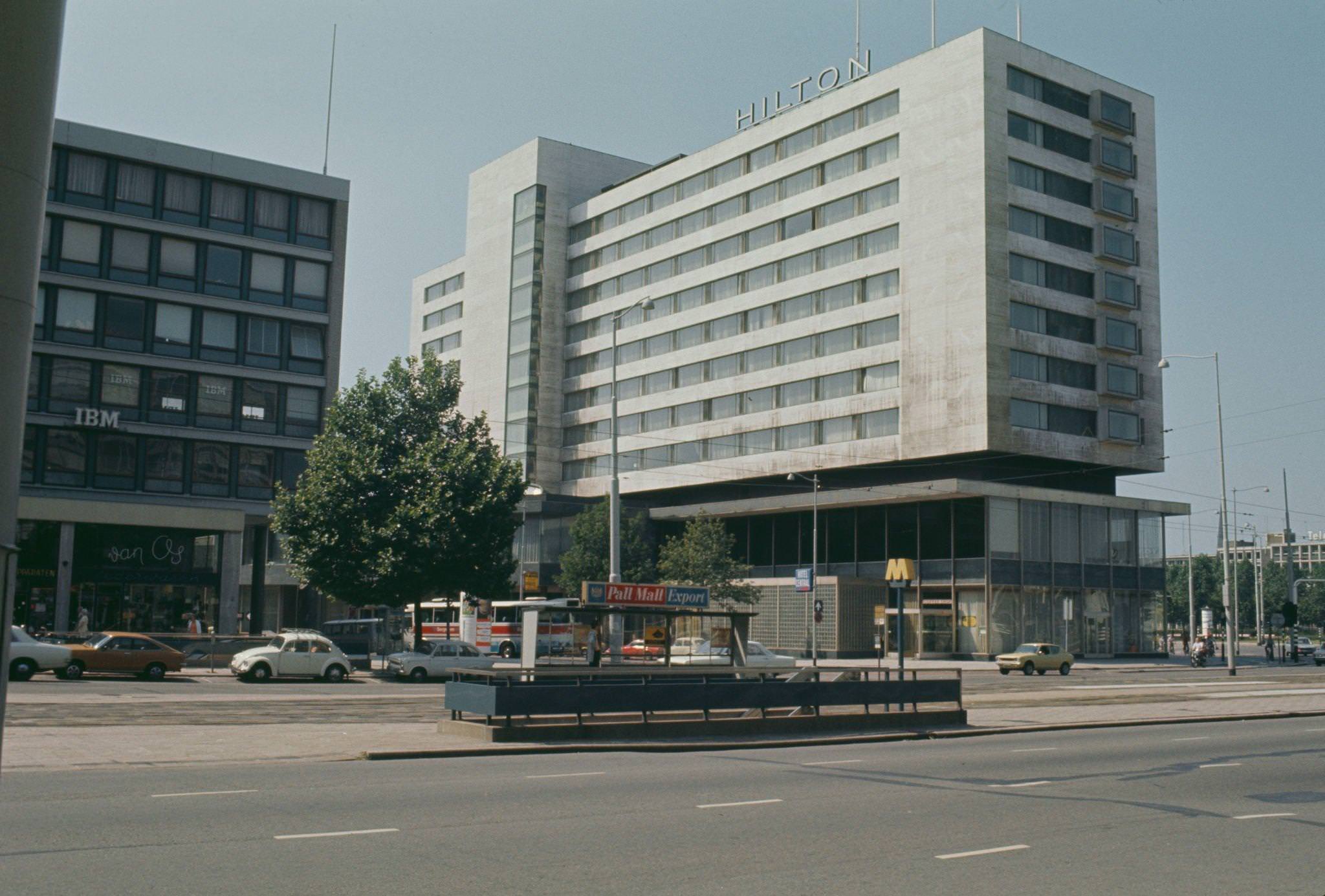 #63 The Hilton Hotel on Hofplein in the center of Rotterdam, the Netherlands in September 1973. The hotel, located close to Centraal station, was opened by Conrad Hilton in May 1963.