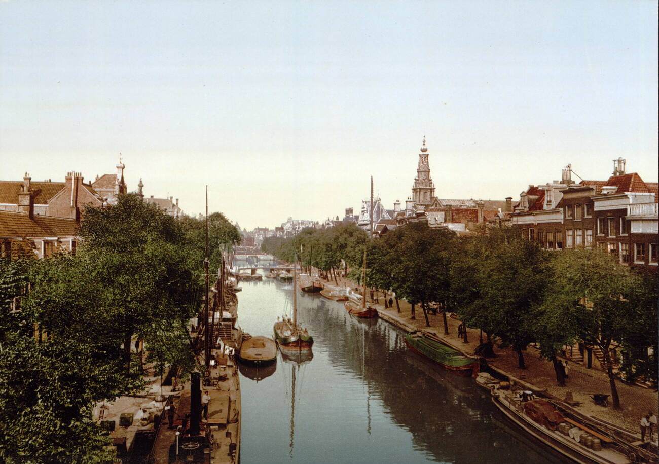 #4 Kloveniersburgwal canal, Amsterdam, Holland, 1900