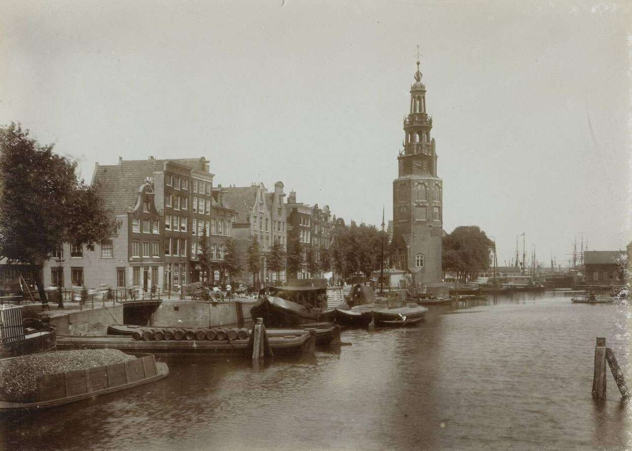 #51 The Montelbaanstoren on the Oude Schans, Amsterdam, Netherlands, 1900