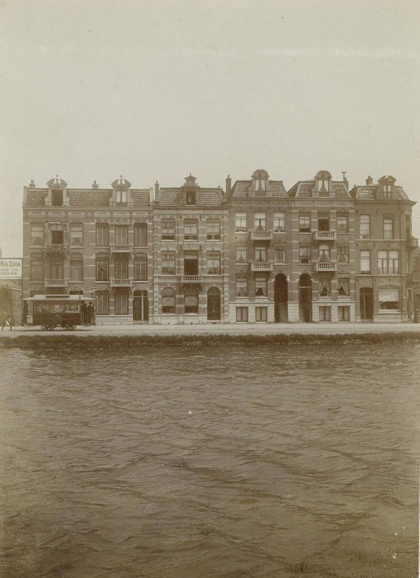 #59 A terraced houses, located on the waterfront, Amsterdam, Netherlands, 1900