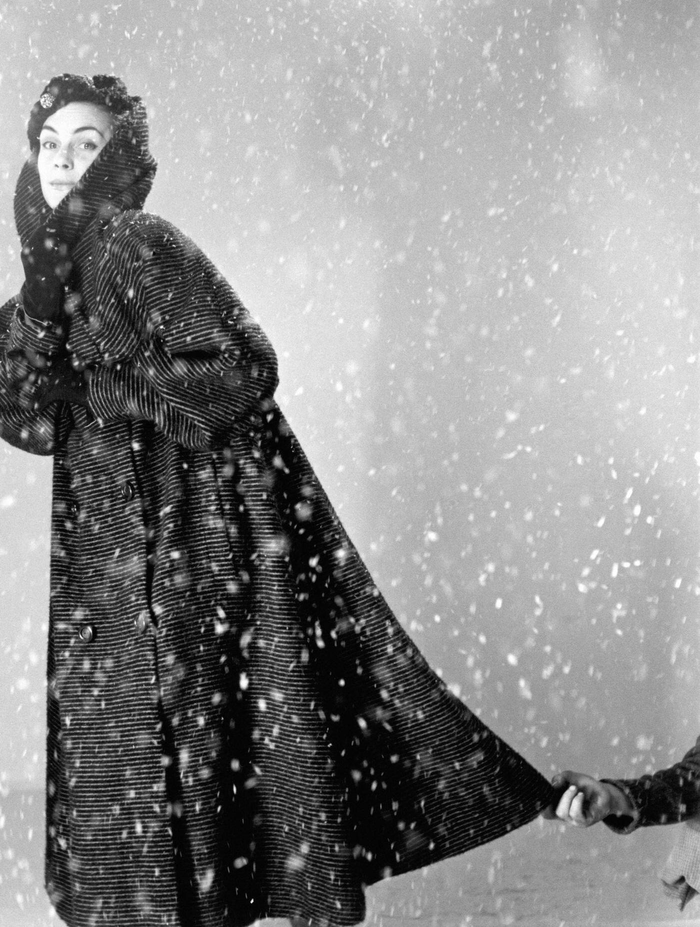 #40 Model Posing In A Studio Under Artificial Snow, Paris, 1951.