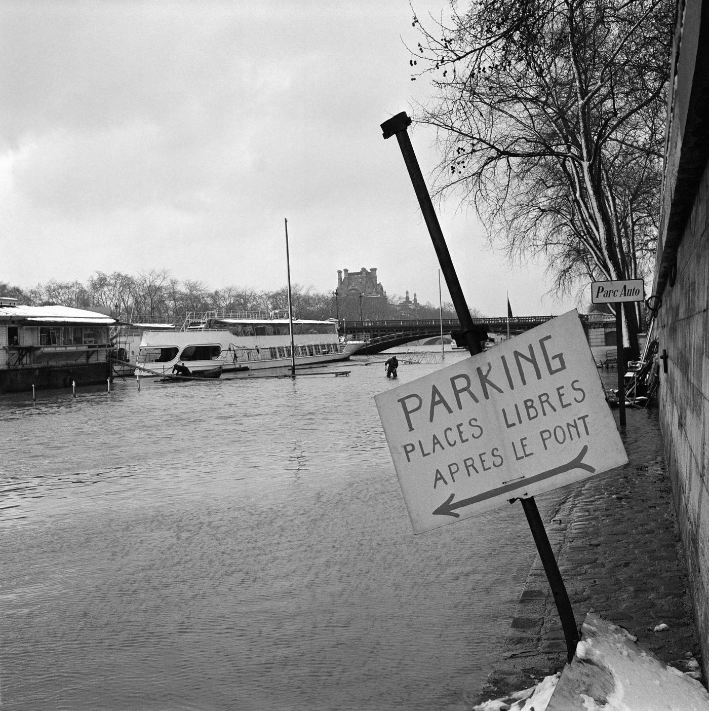 #48 Flooded Seine River After Snowfall, Paris, February 26, 1958.