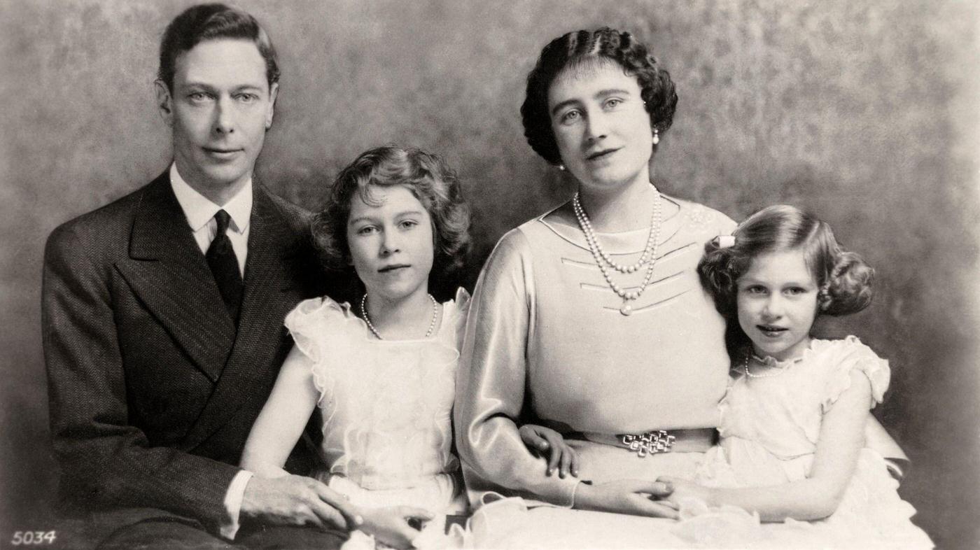 #106 The Royal family, left to right, King George VI, Princess Elizabeth, Queen Elizabeth and Princess Margaret Rose.