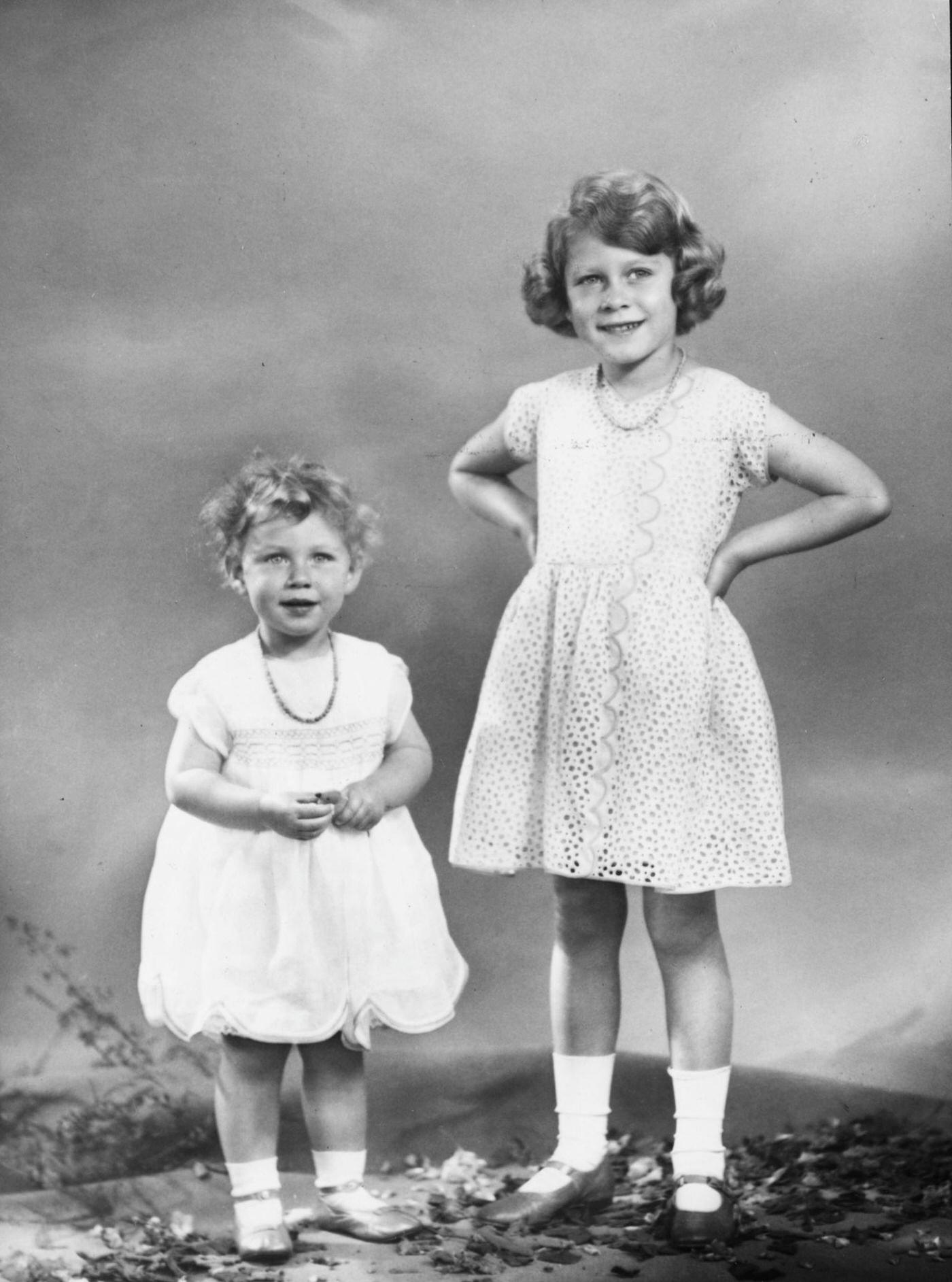 #36 Studio portrait of Princess Elizabeth (right) and Princess Margaret in July 1932.